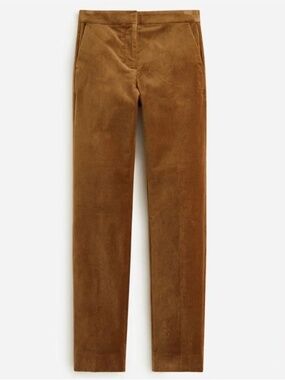 J Crew Full-length Kate straight-leg pant in stretch velvet